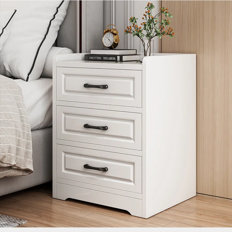 Nordic bedside table modern minimalist bedroom practical bedside cabinet White small nightstand