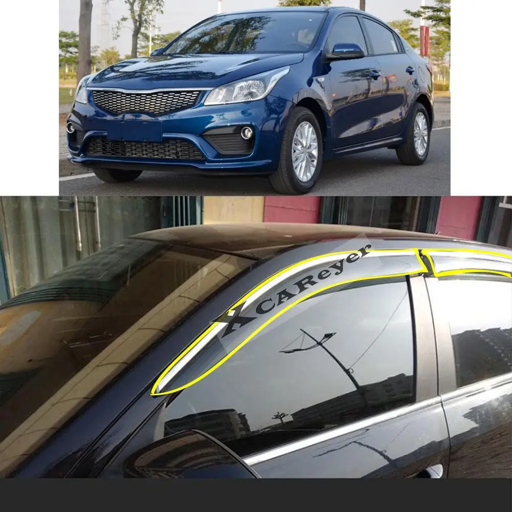 For KIA K2 Sedan 2017 2018 2019 2020 2021 Car Body Styling Sticker Plastic Window Glass Wind Visor Rain/Sun Guard Vent Parts