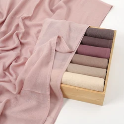 Fashion Modal Hijab Rayon Cotton Shawls Muslim Hijabs  Women Plain Scarf Small Size Headscarf Islamic Turban Headband 170*70cm