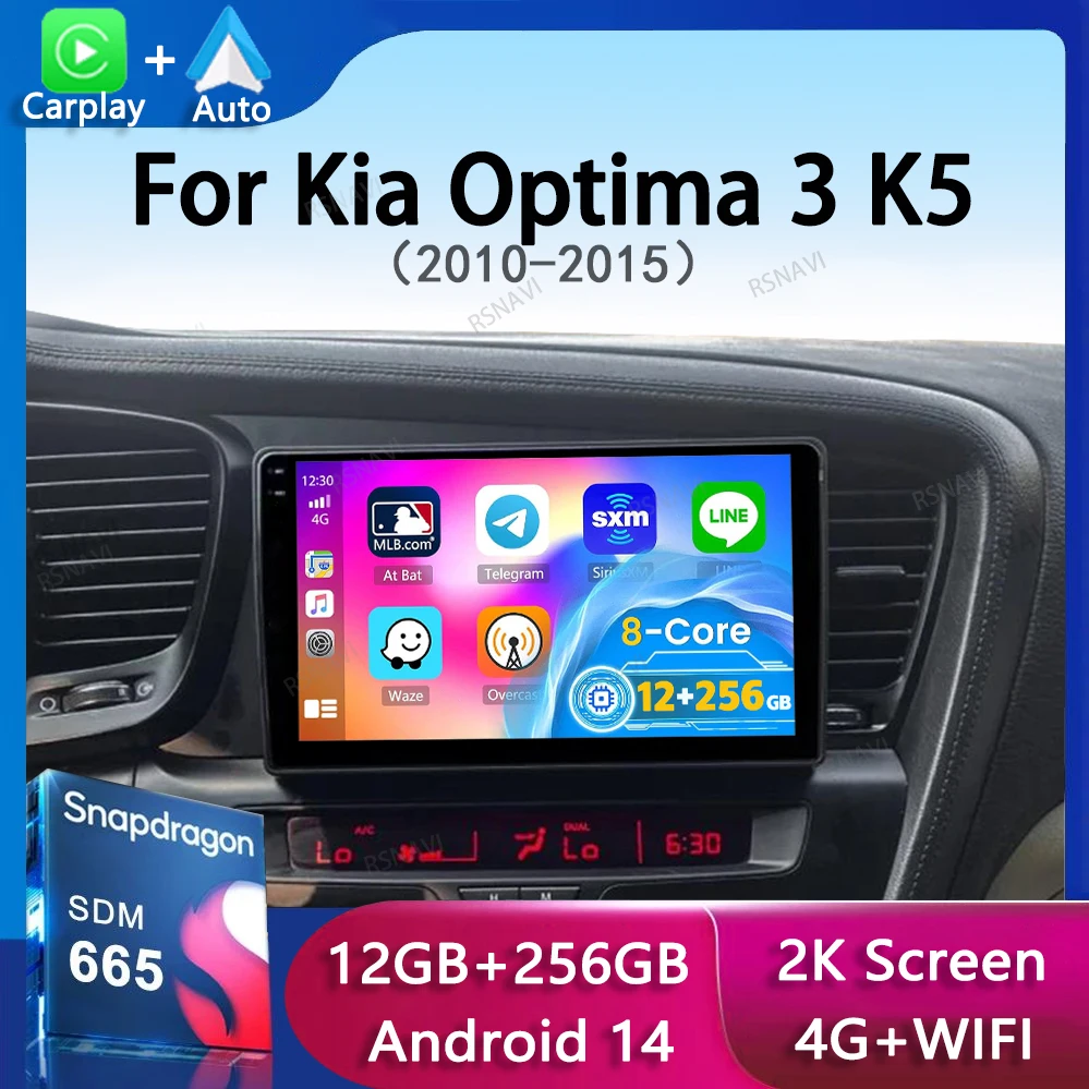 

Android 14 Car Radio For Kia Optima 3 K5 TF T 2010 2011 2012 2013 2014 2015 Navigation GPS Multimedia Player Stereo WiFi+4G DSP