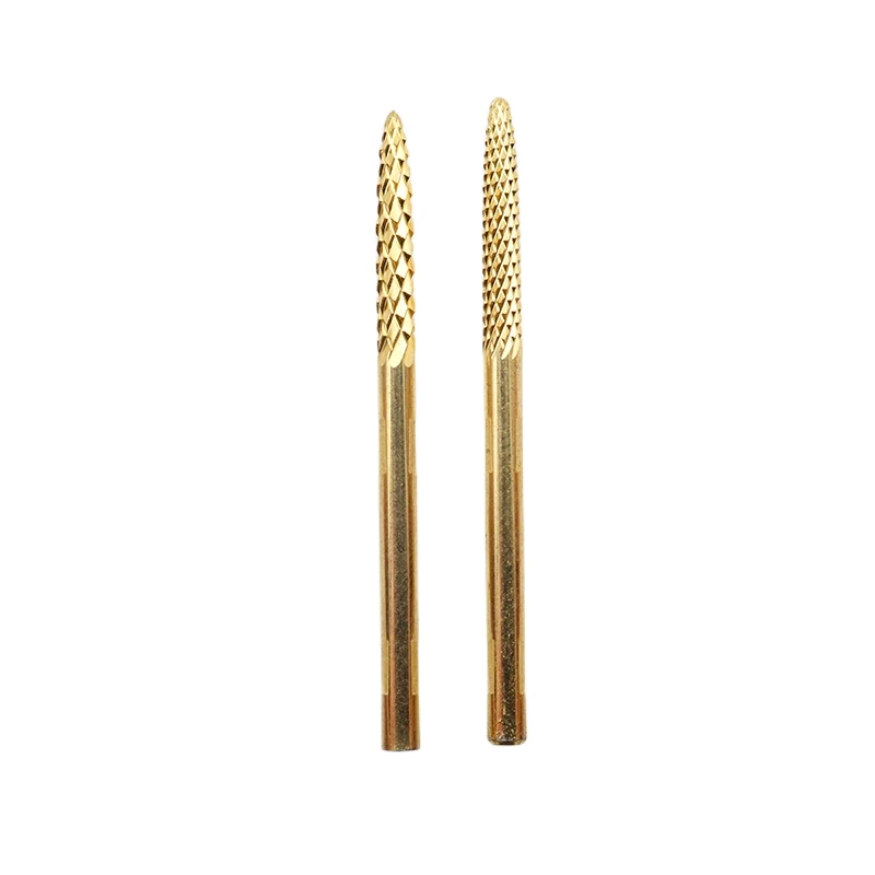 EasyNail Pro. Gold cuticle clean Tungsten Carbide Bur Nail Drill Bit Cutter Nail Files Nail Electric Drill Accessory.