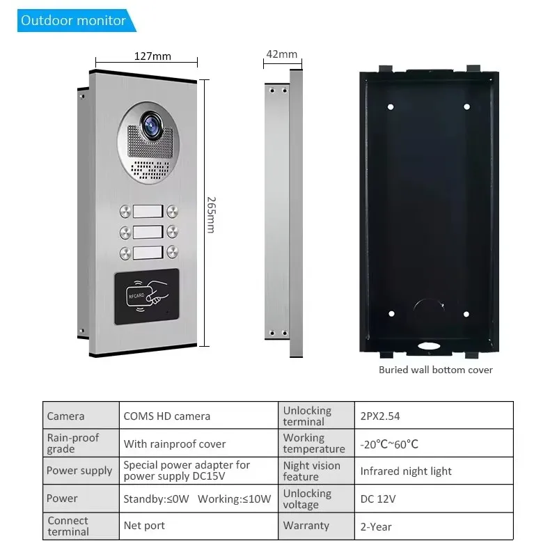 في الوقت الحقيقي مراقبة فيديو إنترفون الهواتف الذكية بناء الباب للهياكل الكبيرة الشقق في الوقت الحقيقي