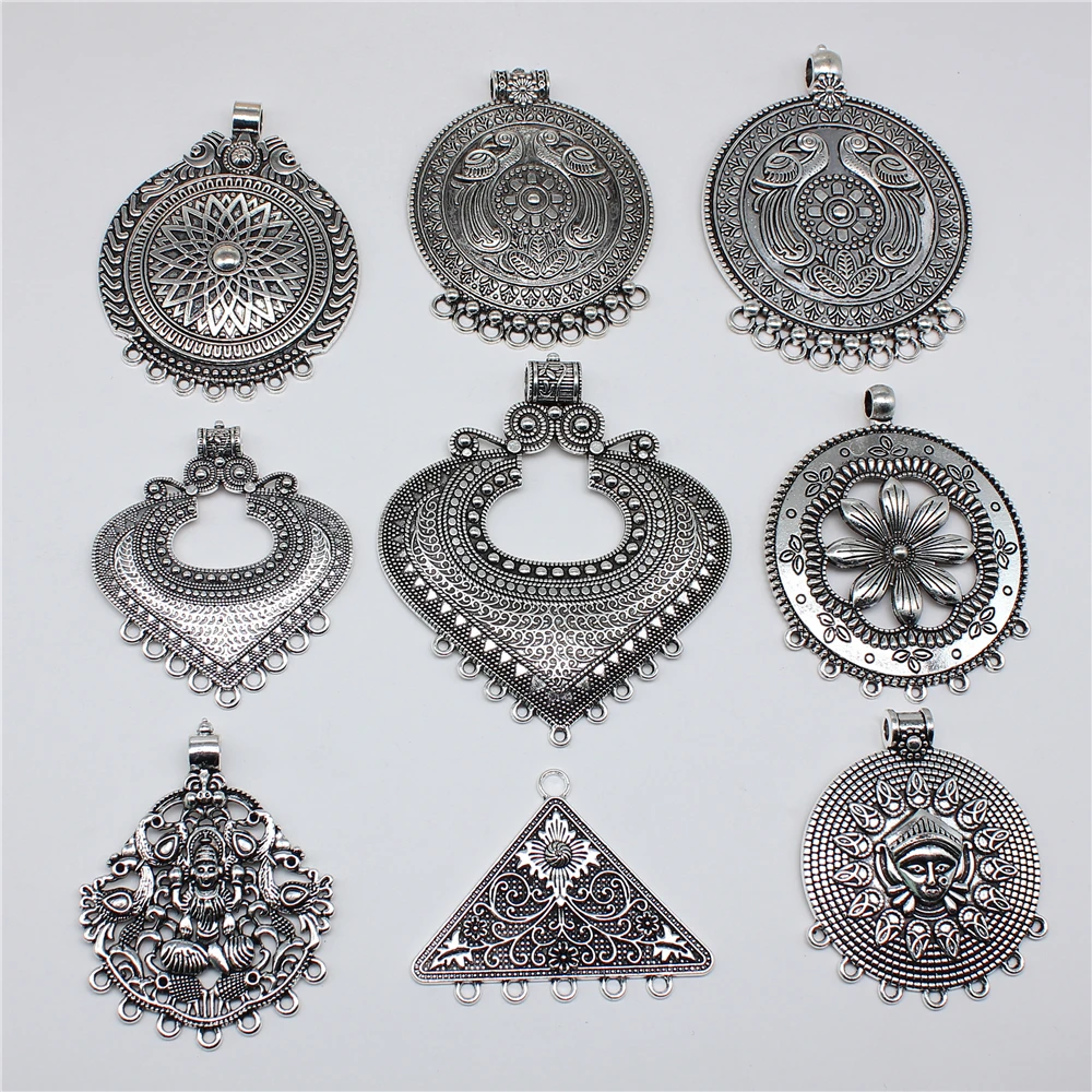 1pcs Vintage Big Caved Necklace Connector For Necklace Making
