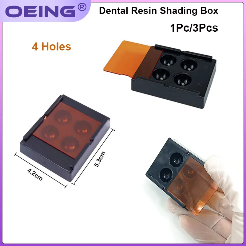 4 Holes Dental Veneer Storage Box Teeth Patch Shading Light Storage Case Denture Retainer Molar Boxes Dentist Tools