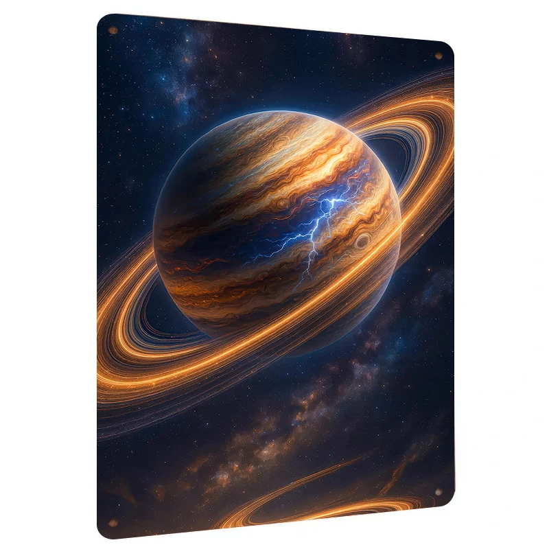 Cosmic Planet Metal Wall Art Creative Home Decor Modern Minimalist Living Room Hanging Painting