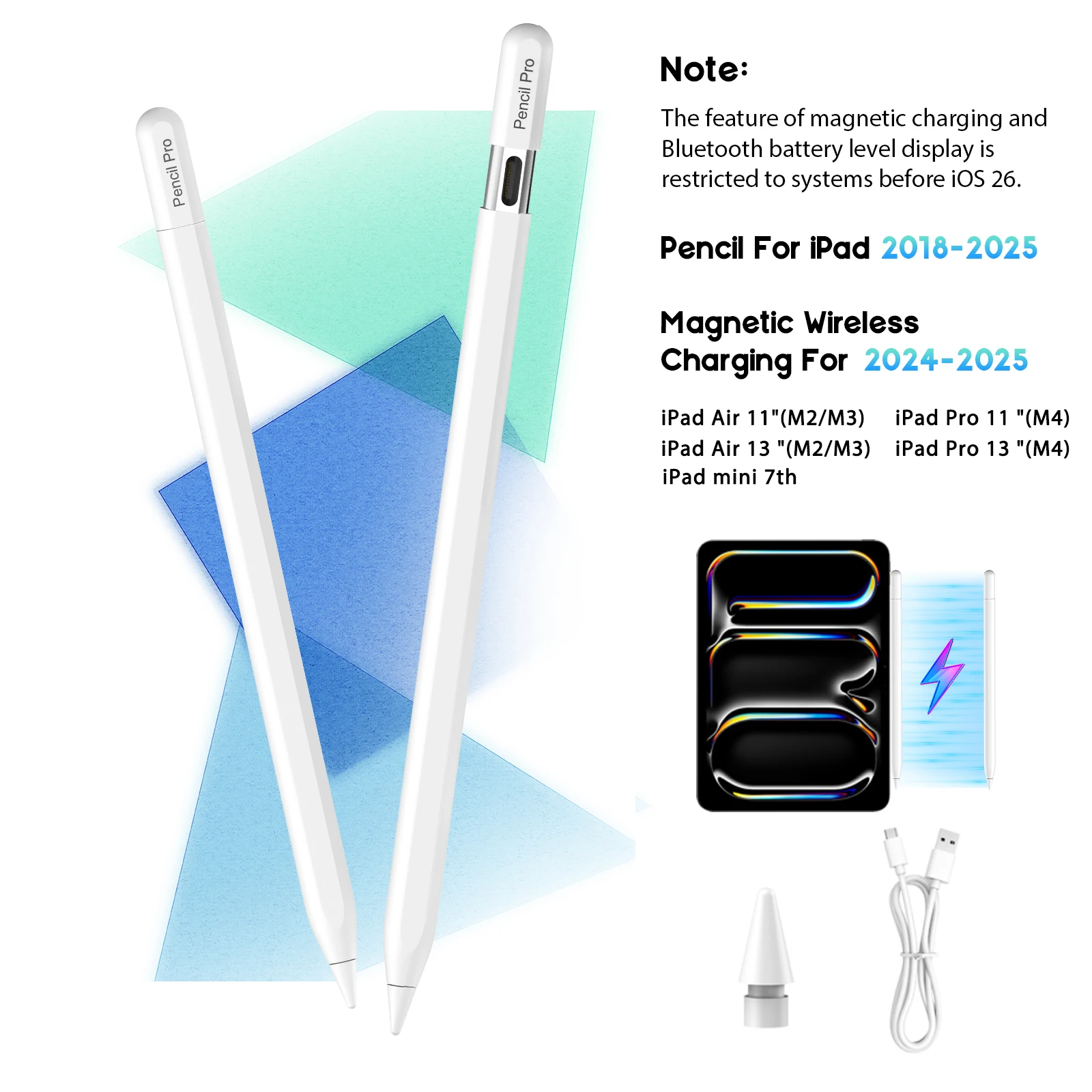 

Стилус-ручка Caneta Touch Pen для Apple Pencil Pro для iPad 11 13 M2 M3 M4 Mini 7-го поколения 2018-2025, стилус для планшета, карандаш для экрана
