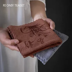 Chinese Thickened Tea Towel Plush Absorbent Water Rag Tea Napkins Cloth Table Teapot Heat Insulation Coaster Tea Set Accessories