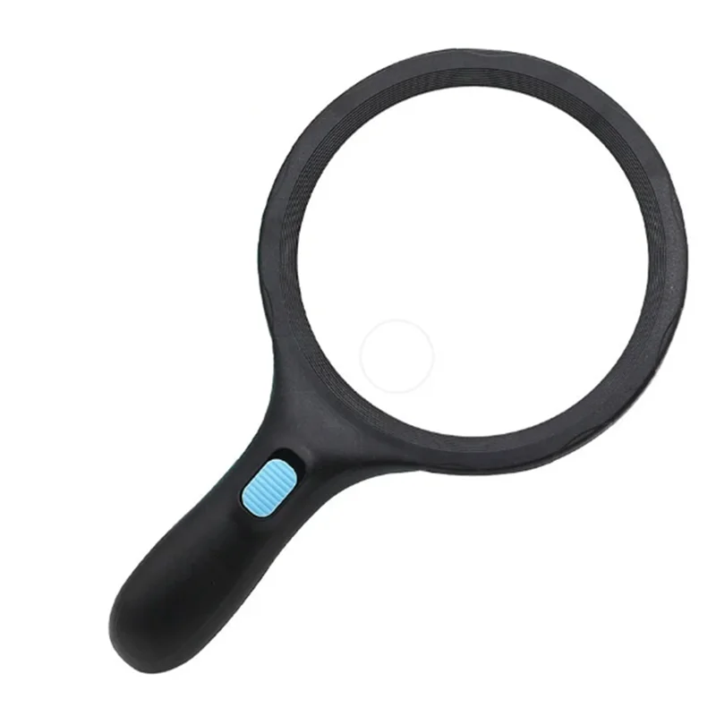 

Большая ручная лупа 138 мм с двойным увеличением, 12 светодиодных фонарей, увеличительное стекло с противоскользящей ручкой