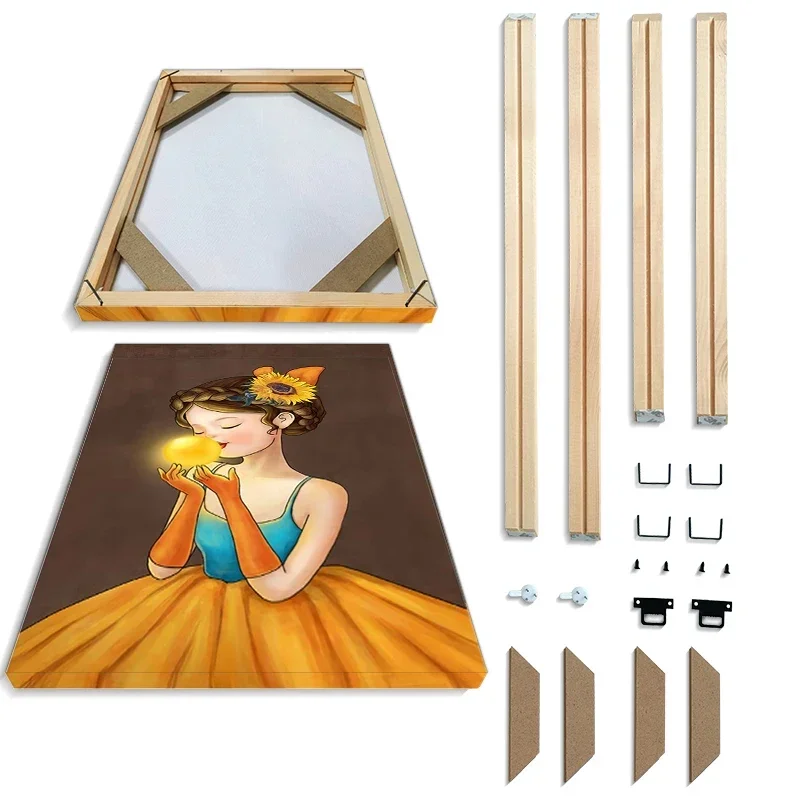 간단한 원목 프레임 DIY 녹나무 프레임, 캔버스 페인팅 자수 전시회에 적합, 다이아몬드 자수 크리스마스 선물