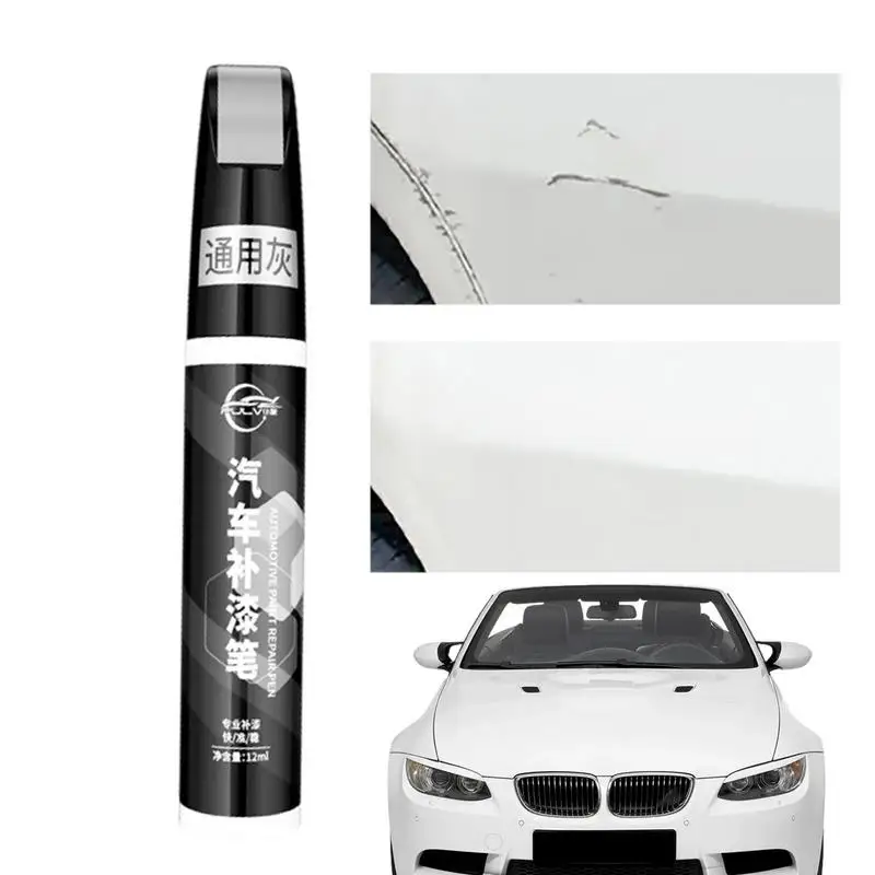 Car Paint Scratches Repair Pen, Marcador de escova impermeável, Tire Tread Care, Preto, Branco, Cinza, 12ml