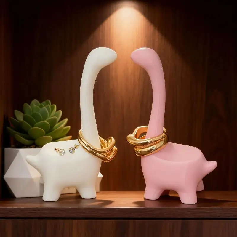2026 Creative Cartoon Dinosaur Ring Holder Pink Multi Functional Durable Jewelry Packaging Display Ring Stand Tools Accessories view 6