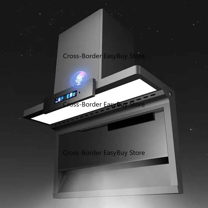 

110/220V English Version 7-Shaped Range Hood, Household Kitchen Extractor Fan with Dual Suction and Strong Suction Power