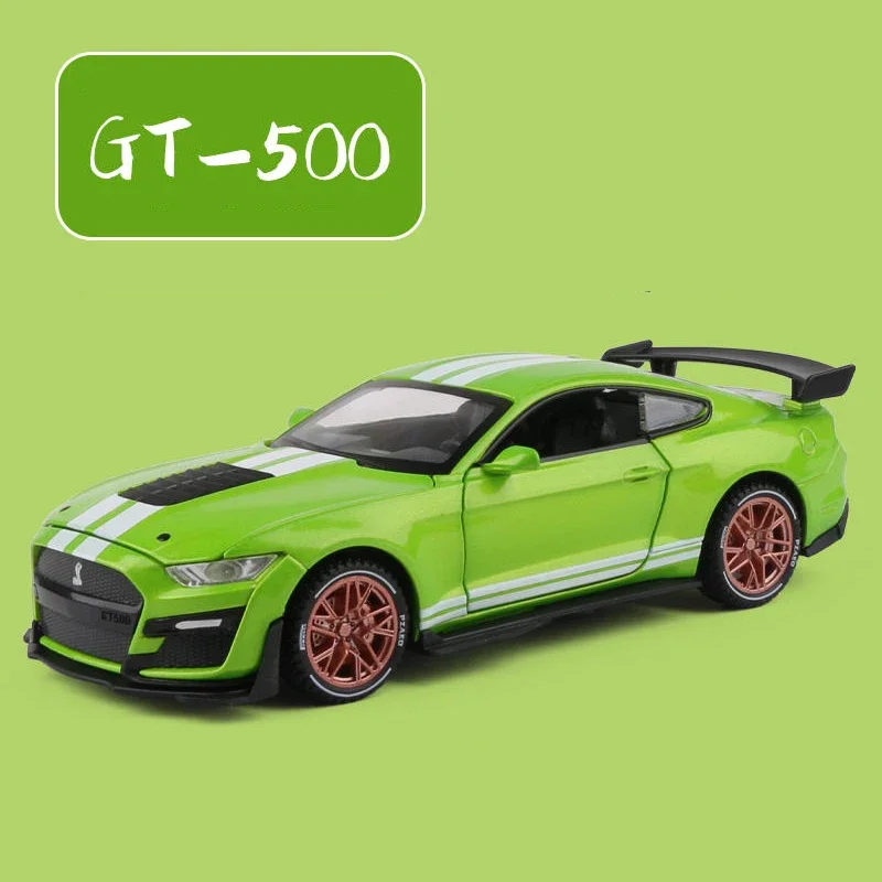 New 1:32 High Simulation Supercar Ford Mustang Shelby GT500 Car Model Alloy Pull Back Kid Toy Car 4 Open Door Children\'s Gifts