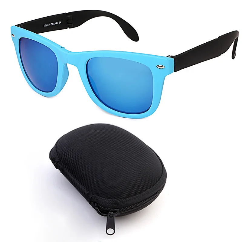 Tragbare, faltbare Sonnenbrille mit Box, modische Sonnenbrille, UV400 AC-Gläser, rutschfestes Design, Outdoor-Brille für Männer und Frauen, Retro-Glas – Detail 6