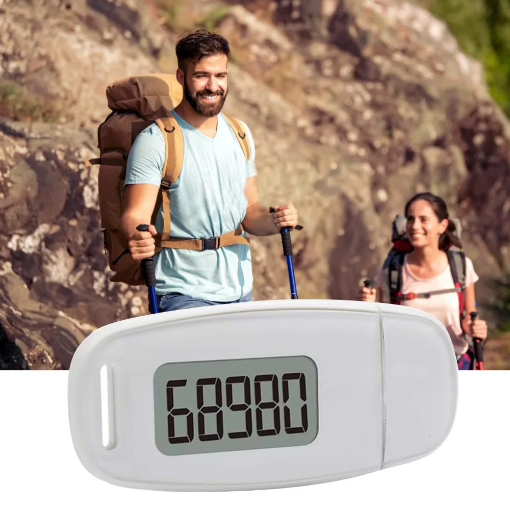 Large LCD Digits Display 3D Pedometer for Walking Backlight USB Rechargeable Walking Step Counter Simple Silent Step Tracker