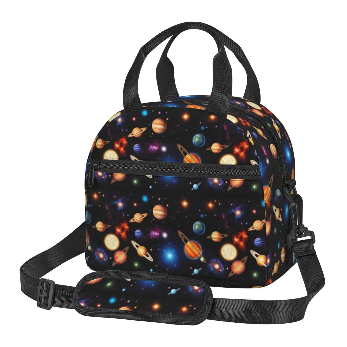 Solar System Space Planets Universe Lunch Bags Insulated Bento Box Portable Lunch Tote Picnic Bags Cooler Bag for Woman Travel