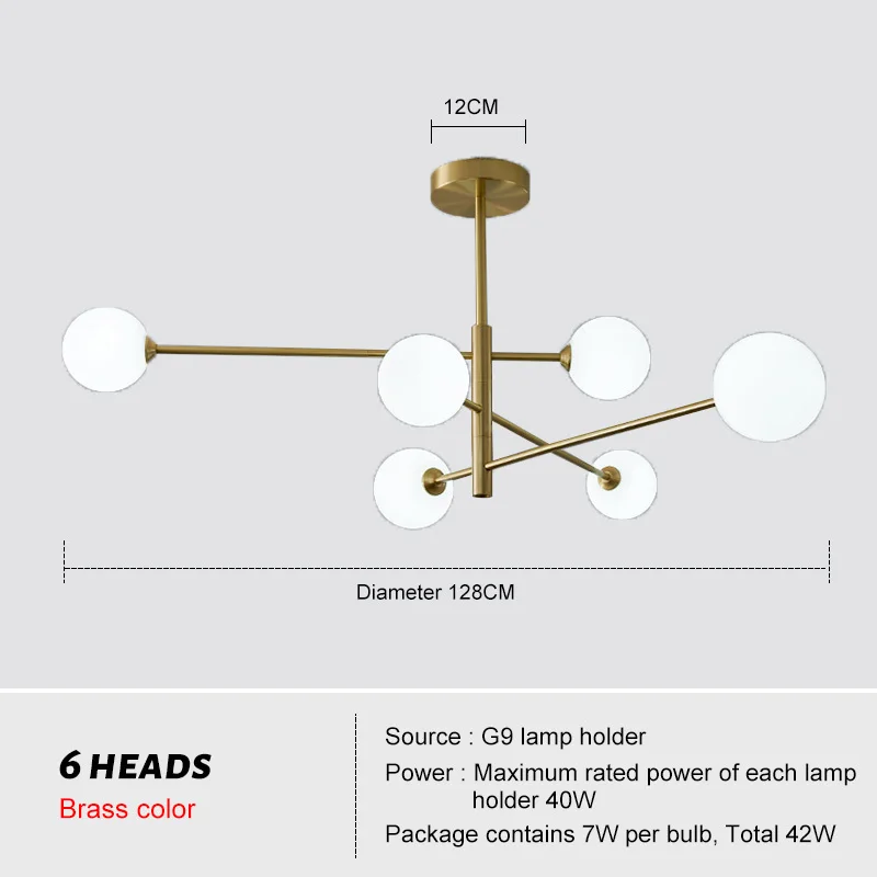 Nordic Moderne Glas Messing Kroonluchter Armaturen Home Decor Woonkamer Messing Hanglampen Slaapkamer Restaurant Cafe Opknoping Lamp