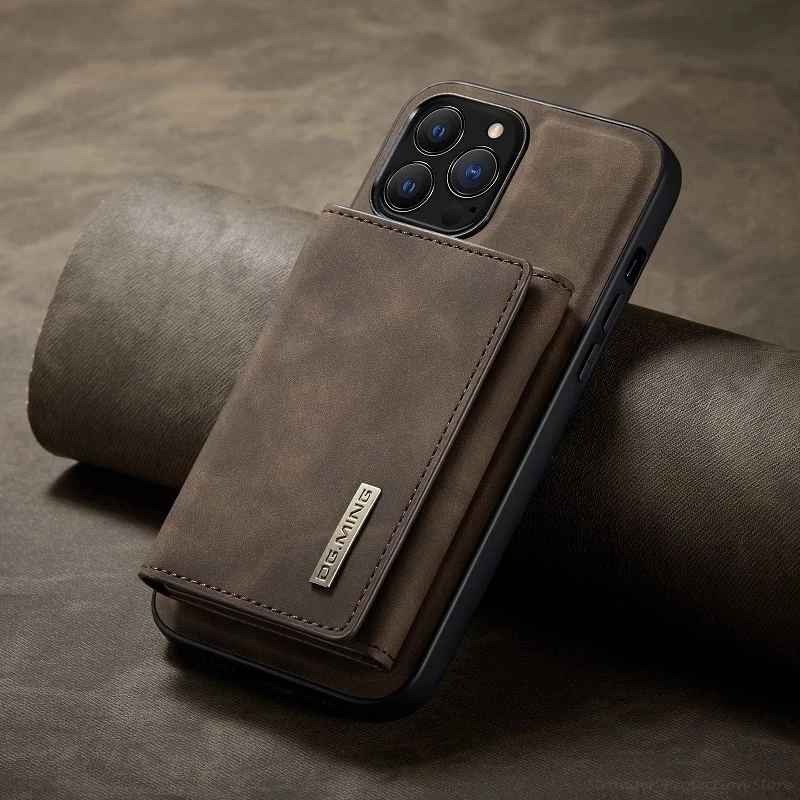 Магнитный кожаный чехол для телефона с отделением для карт для iPhone 11 12 13 Pro Max Mini X XS XSMax XR SE 7 8Plus