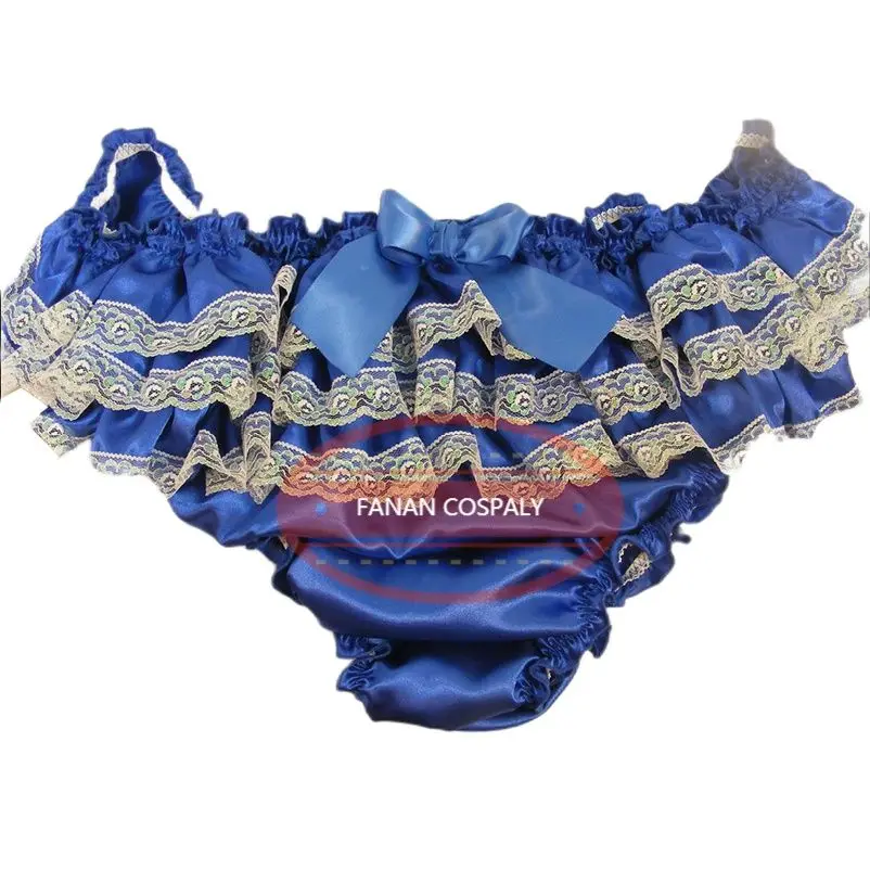 

Fashion Adult Giant Baby Sexy Blue Bow Lace Lined Girl Sissy Dress Princess Role Play Custom Multi Color