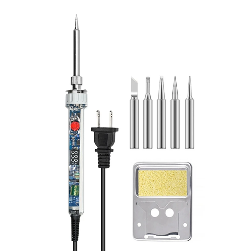 Soldador eléctrico de 90W P907, pantalla Digital LCD de temperatura ajustable con interruptor, herramientas de reparación de soldadura