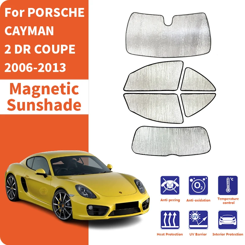 Custom Car Window Sunshade Anti-UV Car Sun Window Visors Sunshade Covers Accessories For PORSCHE CAYMAN 2 DR COUPE 2006-2013