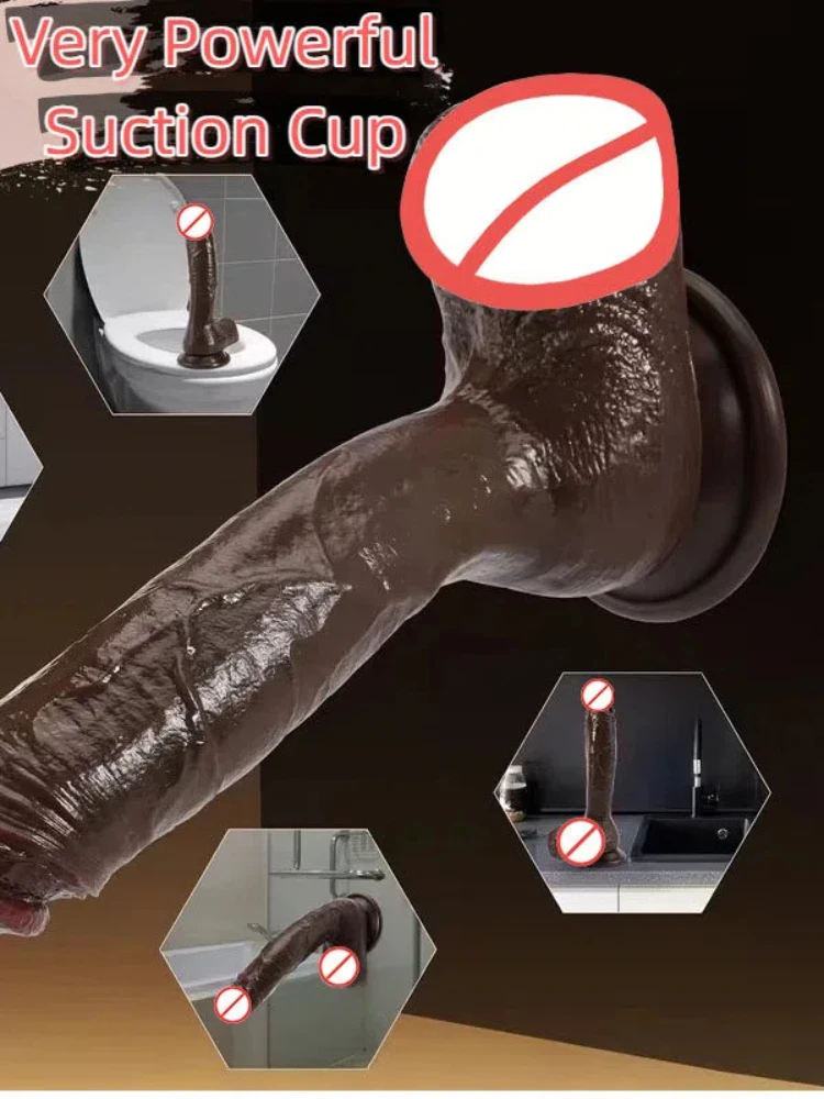 قضبان اصطناعية واقعية، قضيب اصطناعي ناعم ضخم نابض بالحياة بدون استخدام اليدين، قضيب كبير للعب الشرج، للبالغين للنساء #5