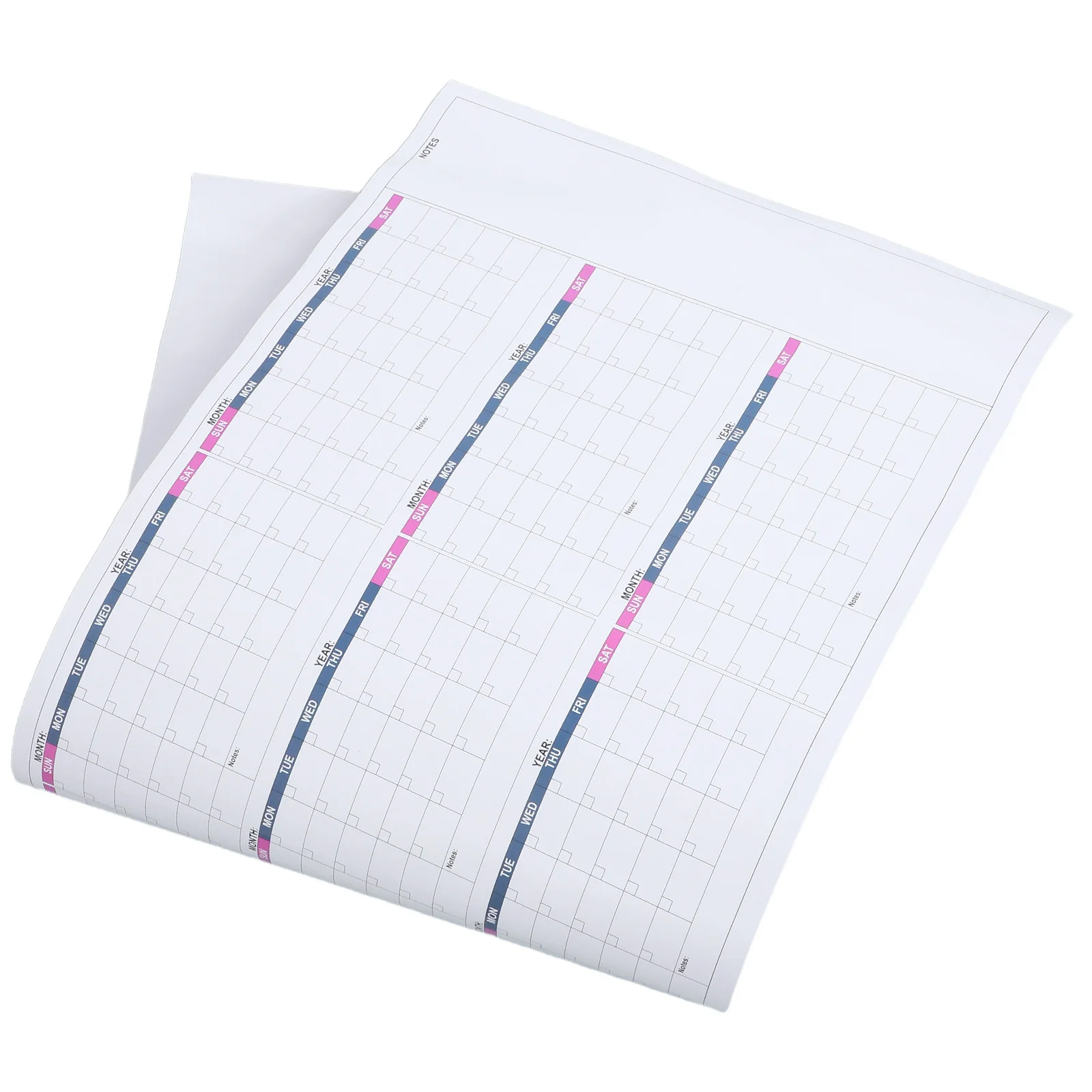 

1Set Dry Erase Wall Calendar Undated Monthly Blank Reusable Planner 2026 Double Sided Tape Home Office School Organizer