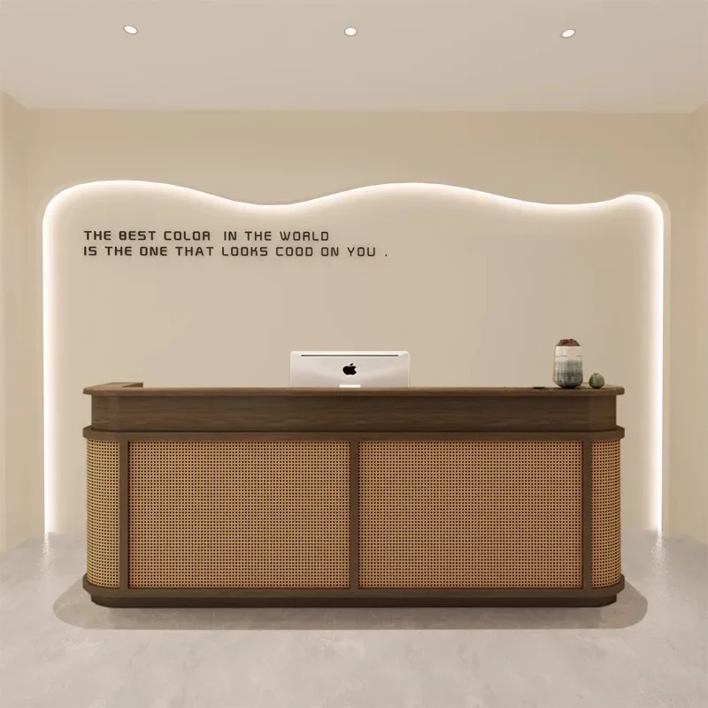 

Silent Wind Reception Desks Cashier Small Counter Reception Desks Korean Catering Front Balcao De Loja Beauty Salon Furniture