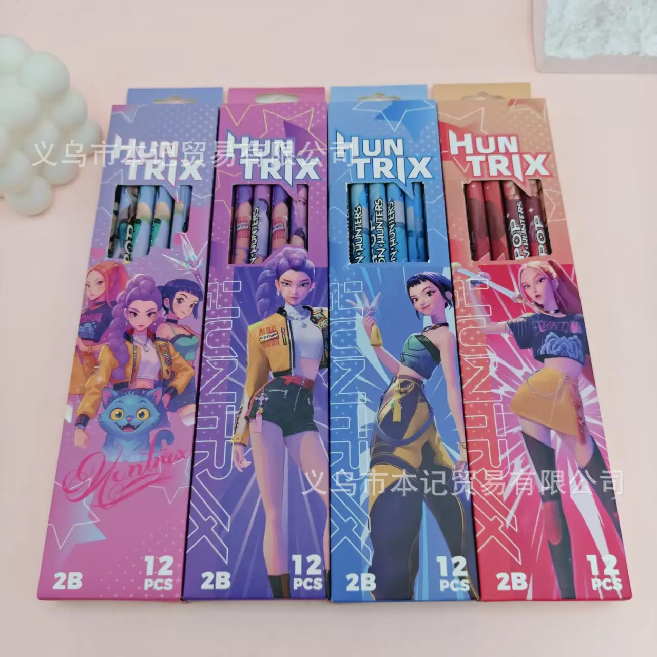 48 stks Kpop Demon Hunter Potloden Houten Gum 12 Potloden per Doos Briefpapier Schoolbenodigdheden Kawaii Cartoon Potloden Kerst Gif