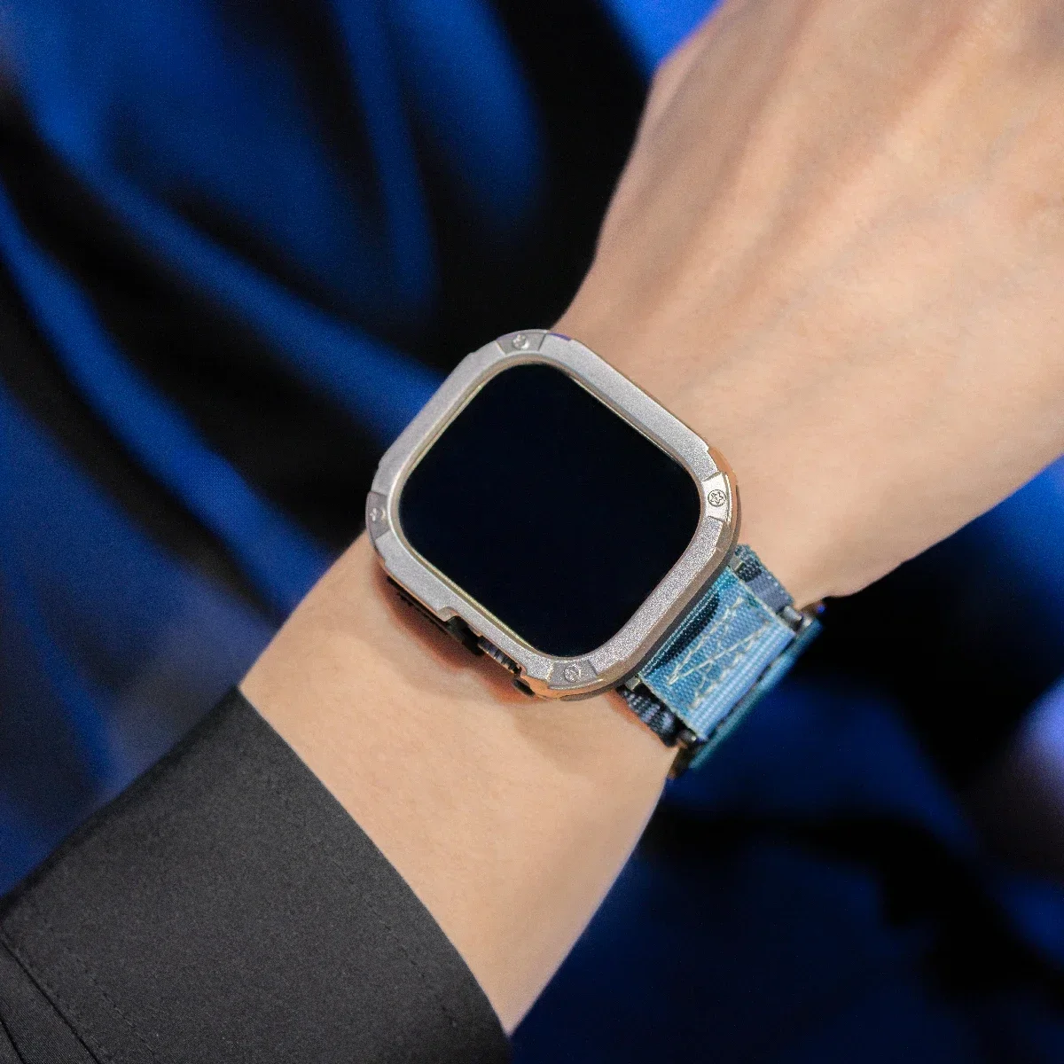 حزام نايلون + حافظة لساعة أبل الترا باند 42 46 مللي متر 49 مللي متر 44 مللي متر 41 مللي متر 45 مللي متر 40 مللي متر سوار رياضي تكتيكي لسلسلة Iwatch 10 9 8 7