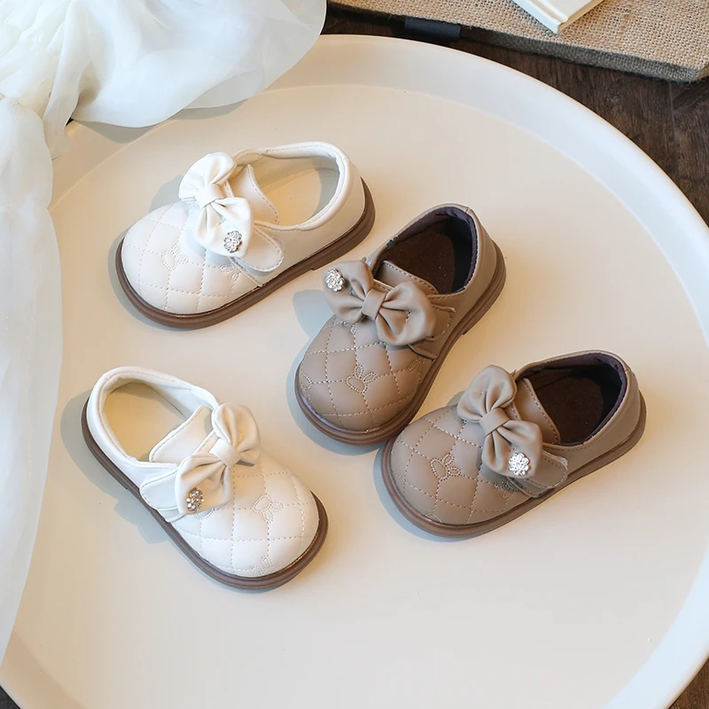 

Girls Princess Leather Shoes Classic Bowknot Children Causal Mary Jane Shoes Wedding Party Fashion Kids School Dress Flat Shoes