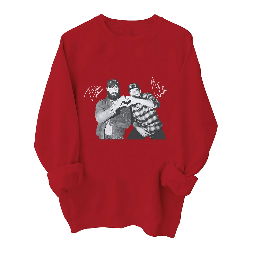 Malone & Wallen I Had Some Help Sweatshirt Round Neck Long Sleeve Oversized Hoodie Fans Gift