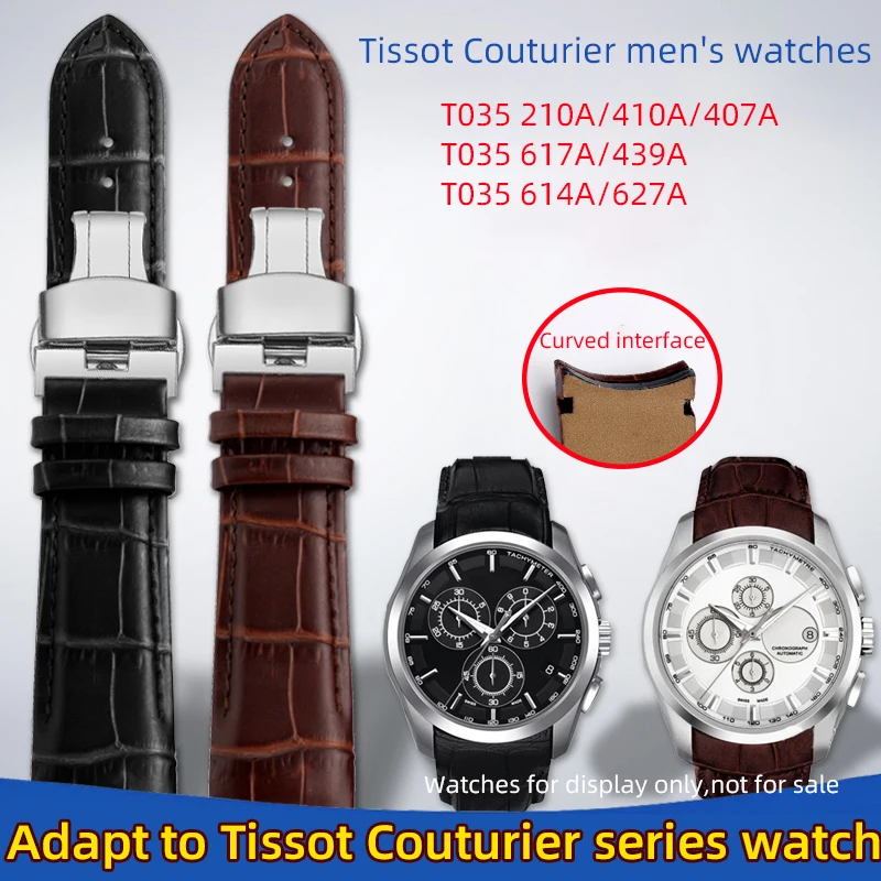 

Genuine Leather Watch Strap for Tissot Couturier T035 Watchband Men's 1853 T035627 T035617 T035407 Arc Mouth Belt 22mm 23mm 24mm