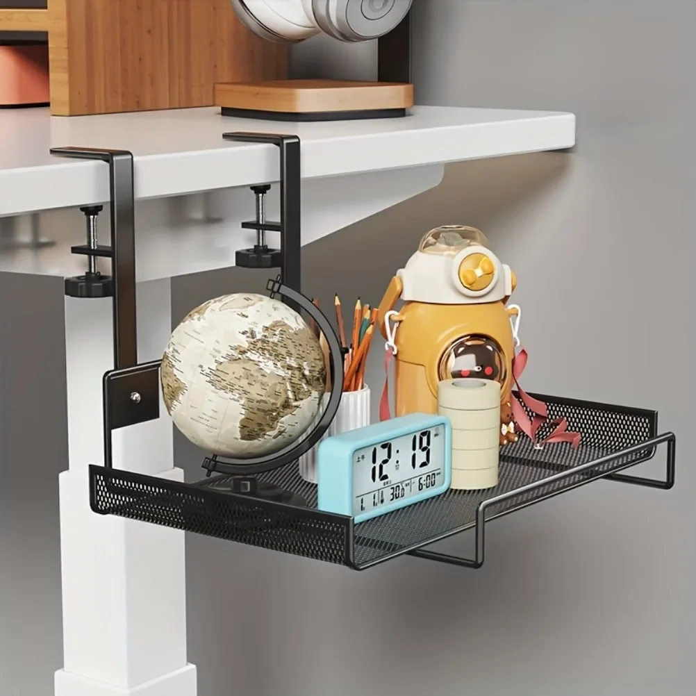 Table Wiring Organizers Storage Rack Under Computer Desk Wifi Router Holder Non Perforated Wire Box Living Room Accessories view 3