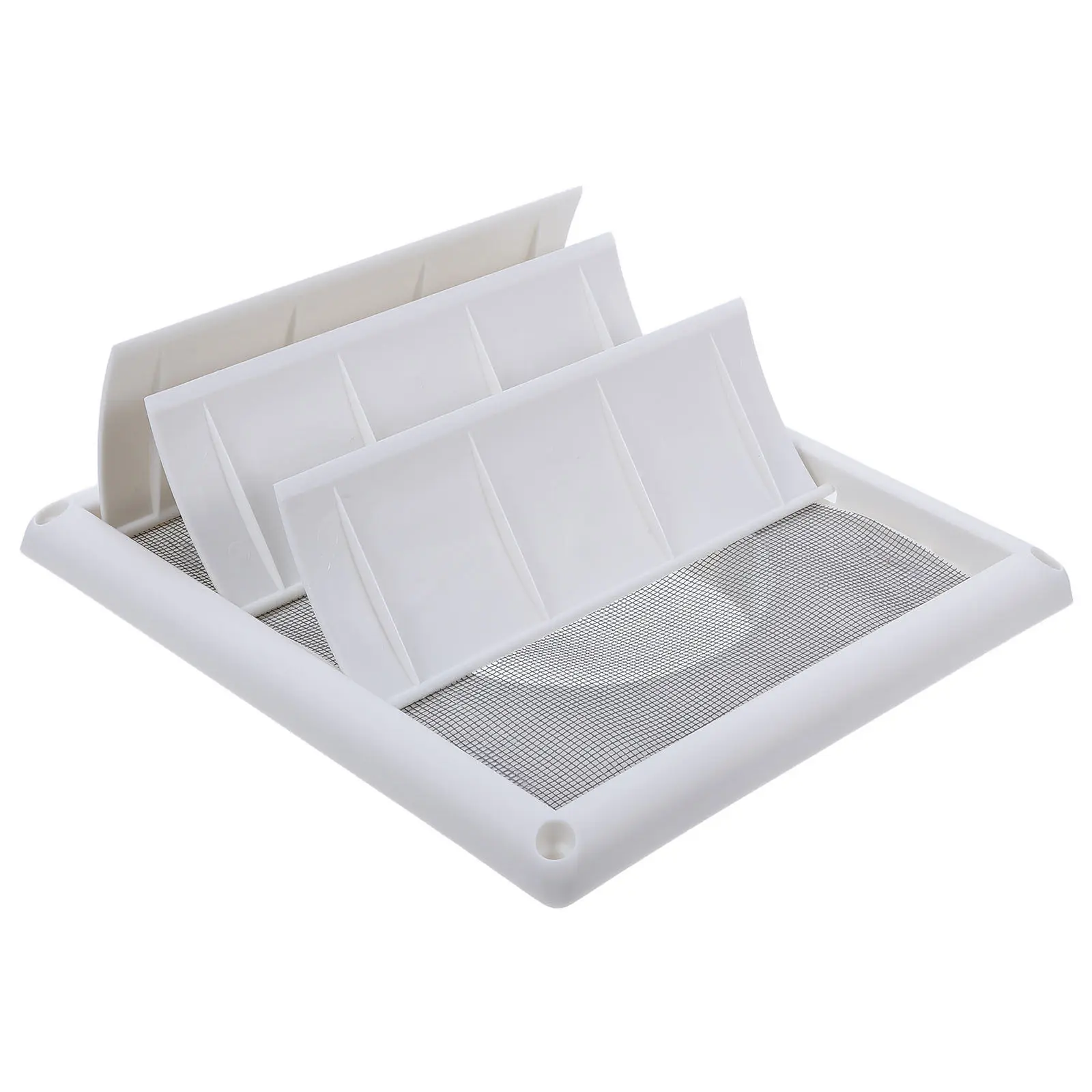 Plastic Outdoor Square Vent Cover 6 Inch Louvered Dryer Exhaust Vent Cap Wall Outlet with Mesh Screws Louvered Grille Cover