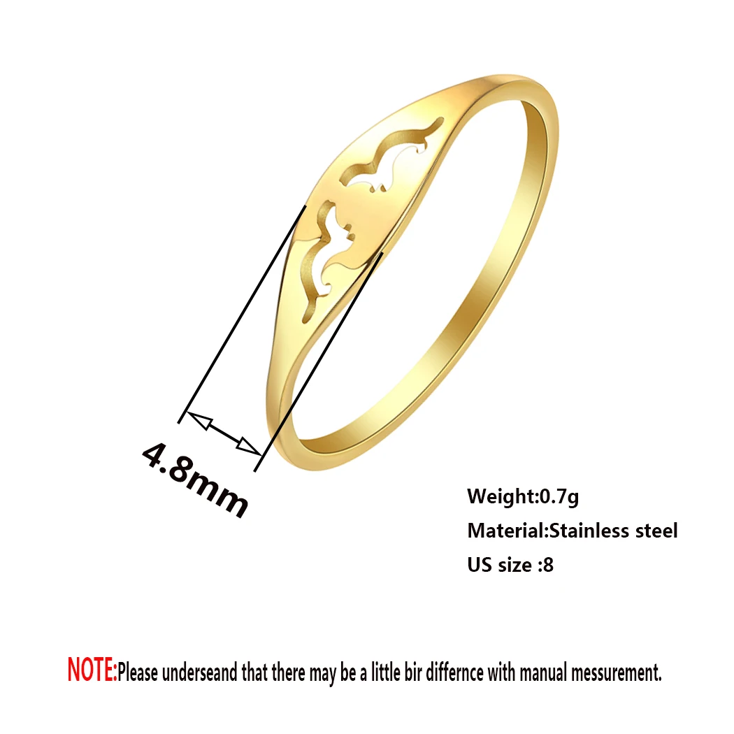 Kinitial Midi Thin Otter Ring Men Women Stainless Steel Jewelry Tiny Metal Vintage Finger Rings Bague