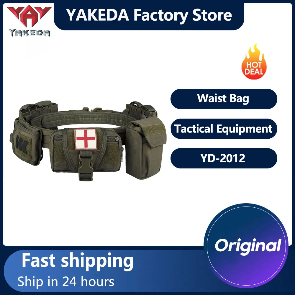 

YAKEDA Tactical Waist Bag Multifunctional Six-piece Tactical Waist bag Wear-resistant Duty Special Equipment Hunting Bag