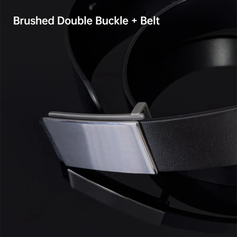 Fivela de cinto de titânio puro 35mm, camada dupla, couro genuíno liso, à prova de ferrugem, masculino, negócios, fivela de cinto de couro de grão superior
