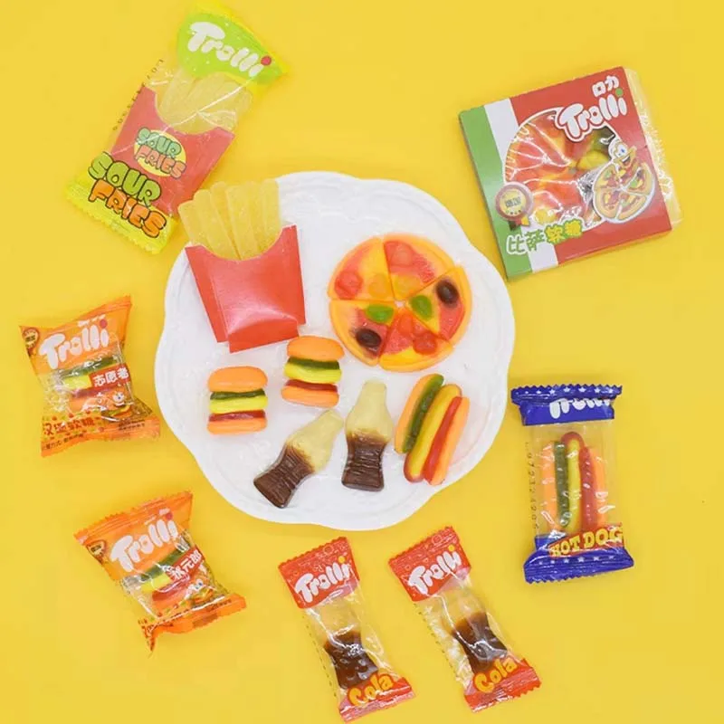 2,4/2,72/3,53/3,71/3,81 унции(68/77/100/105/108 г)*1 упаковка Конфеты Trolli Gummi в форме