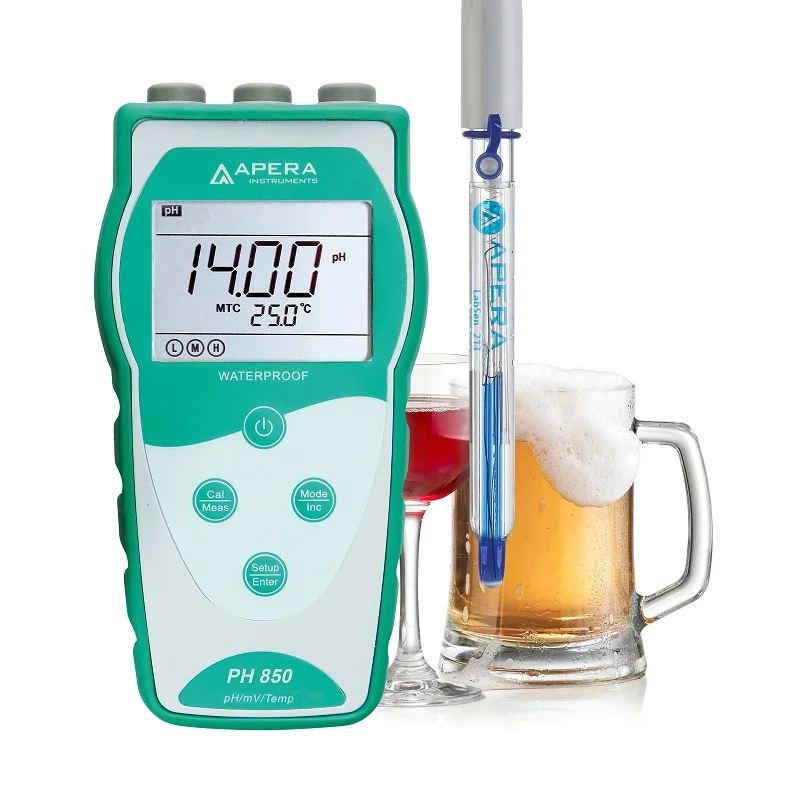 

PH850-BR Portable pH Meter for Beverage Making, equipped with LabSen213 Glass pH/Temp Electrode