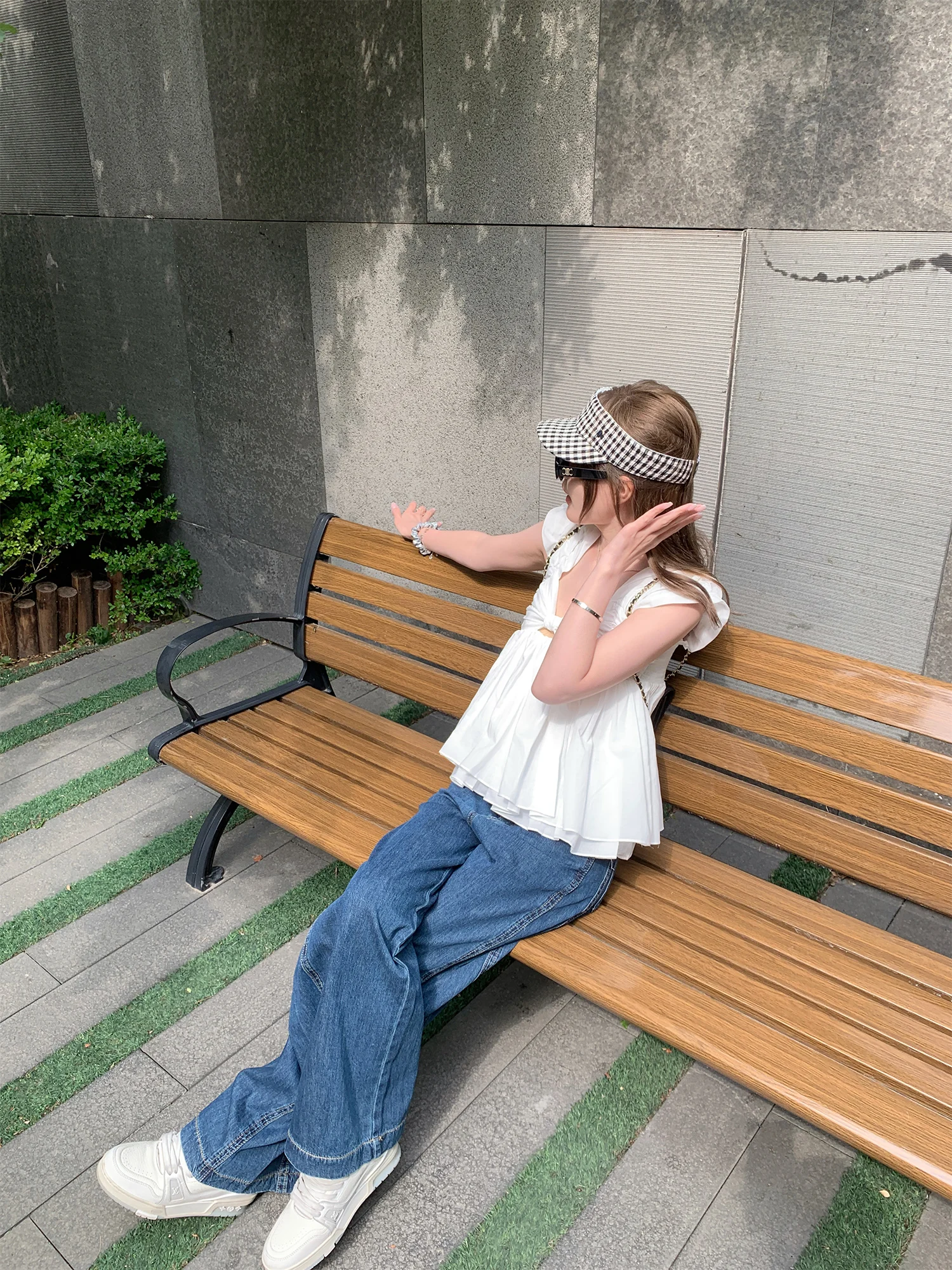 

Женские летние джинсы свободного кроя с широкими штанинами, маленькие размеры, с высокой талией, прямые, повседневные, длинные брюки