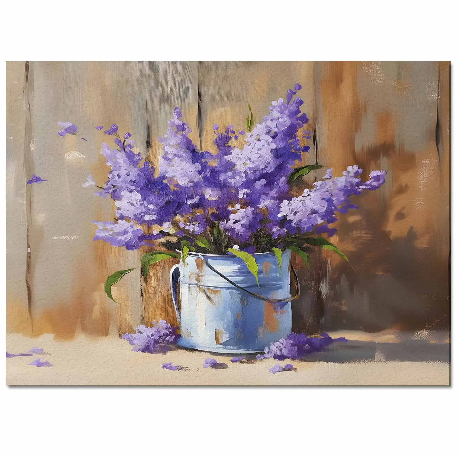 Oil Painting Purple Lavender Iron Bucket Carpet For Home Living Room Bedroom Bedside Decor Large Area Rug Teen Room Decor Carpet