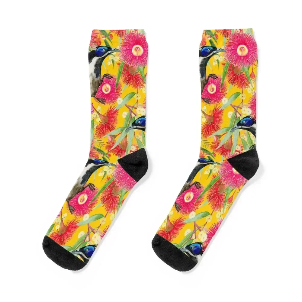 

Blue Faced Honeyeater Pattern Socks christmas stocking fashionable Christmas Stockings man Socks For Men Women's