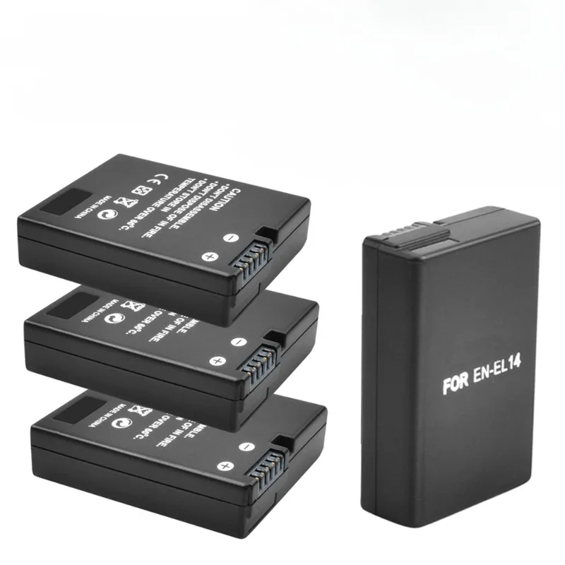 For Nikon 7.2V 2050mAh EN-EL14 EN EL14 Li-ion Camera Battery for Nikon D3100 D3200 D3300 Rechargeable Battery