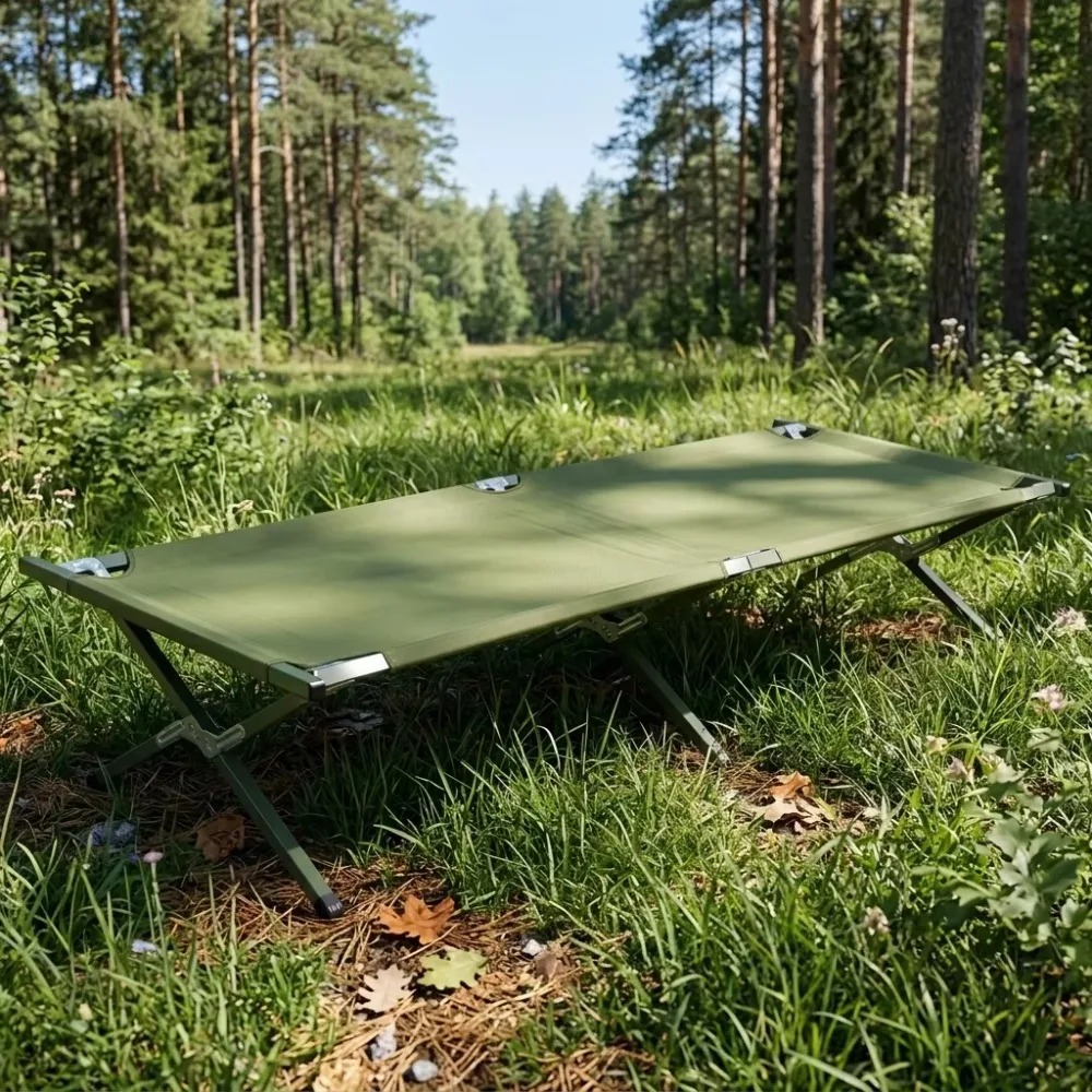 Ultra-Light Aluminum Oxford Fabric Tactical Extra-Wide Single Hammock Camping Bed Portable Folding Design 300KG Load Capacity
