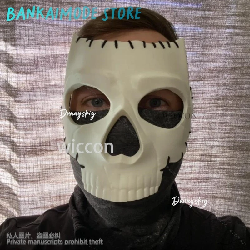 فروي جيراي كي كوس نداء اللعبة Dutyy زي ثلاثية الأبعاد حمض البوليلاكتيك الجمجمة شبح قناع الرعب هالوين حفلة عيد الميلاد كوسبف