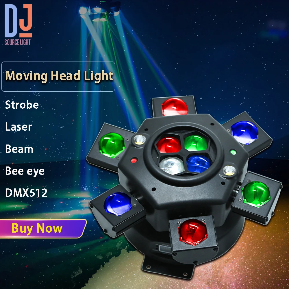 

3IN1 RGB Moving Head Light Bee Eye Laser Beam Strobe projector Effect DMX512 DJ Disco Party Club Show KTV Stage Effects Lights