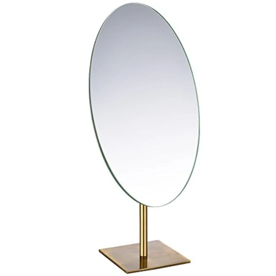 

Large Oval Tabletop Vanity Mirror 7x12 Antique Brass Luxuries Makeup Mirror with Stand for Jeweller's M2017 for Women Mom