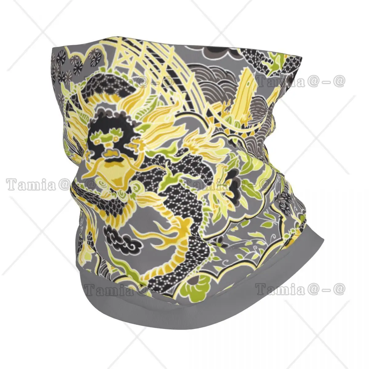 Custom Antique Chinoiserie Imperial Dragon Bandana Neck Warmer Women Men Winter Ski Tube Scarf Tradition Asian Mythology Face