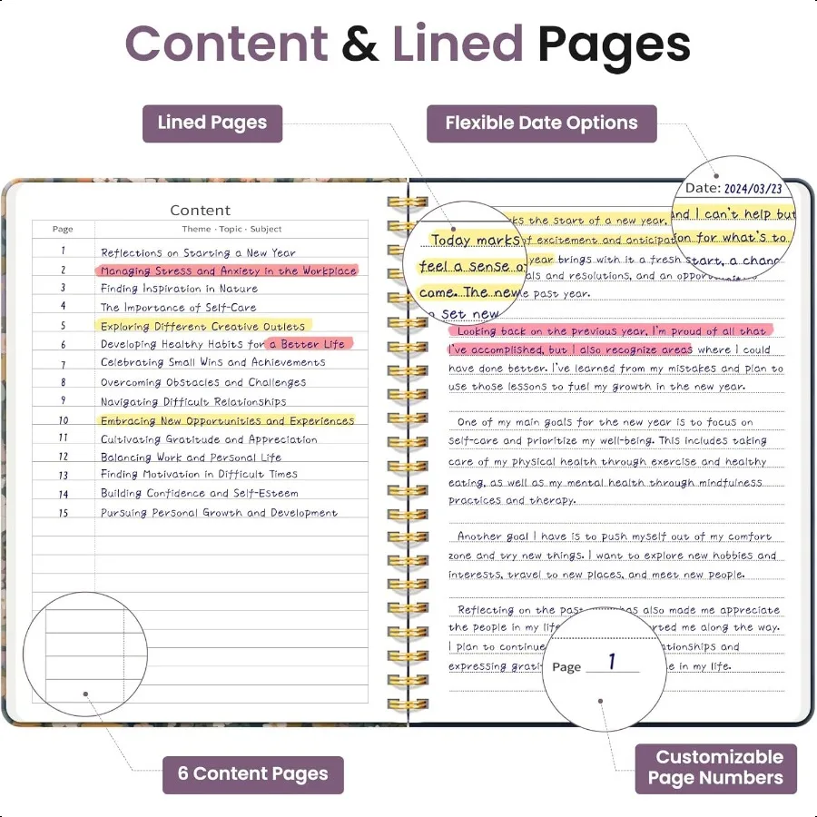 Quaderno a spirale foderato per donna A5 Simpatico quaderno universitario con copertina rigida a righe per appunti di lavoro Prendendo un grazioso diario per scrivere